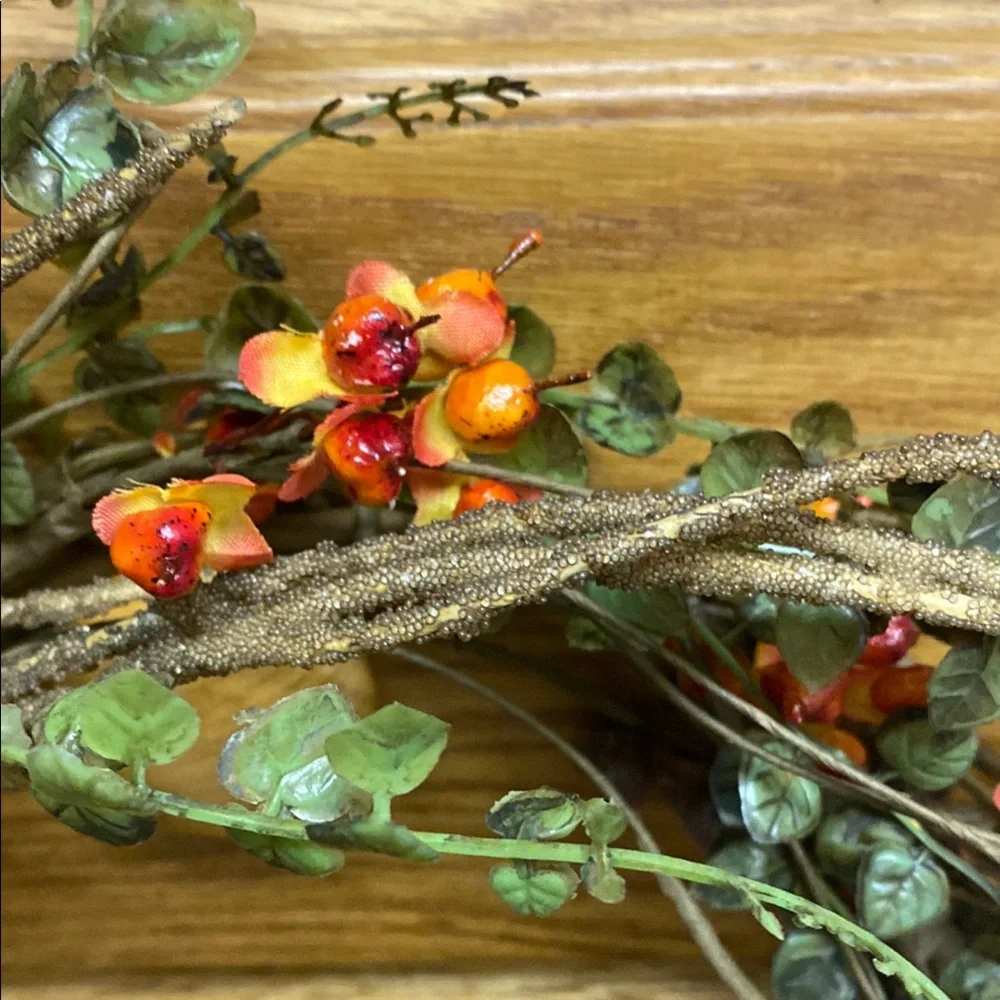 Floral Bittersweet Wreath with Orange and Green Accents